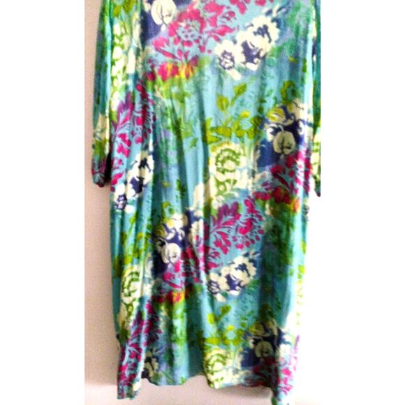 Ulla Popken multicolor long duster cottagecore floralcore top One Size - Picture 11 of 12